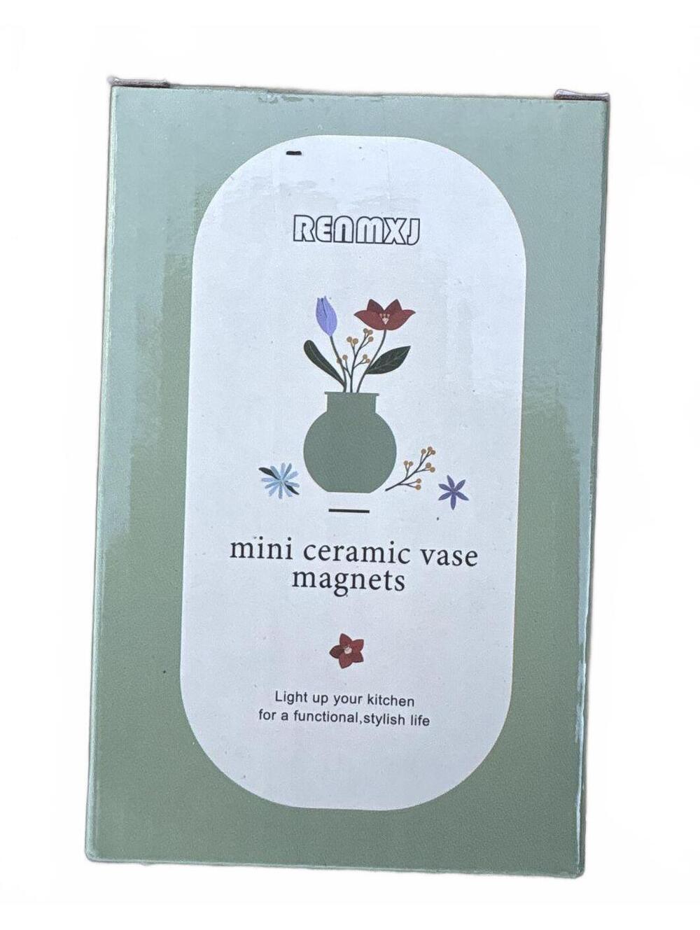 BNIB Renmxj Mini Ceramic Vase Magnets Cute Refrigerator Decor Plant Style